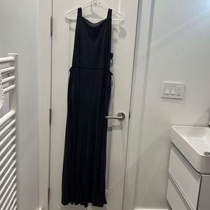 free people wide leg overall jumpsuit with open back M